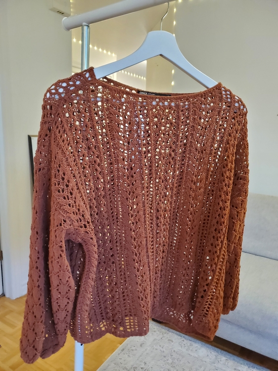 Only Sweaters - Open-Weave Crochet Sweater